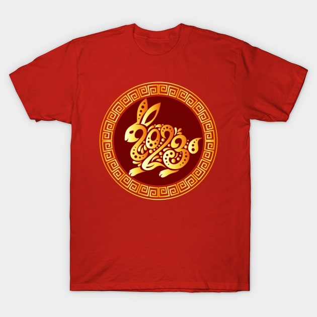 Chinese New Year 2023 - Year of the Yin Yan Rabbit Zodiac T-Shirt by Gendon Design